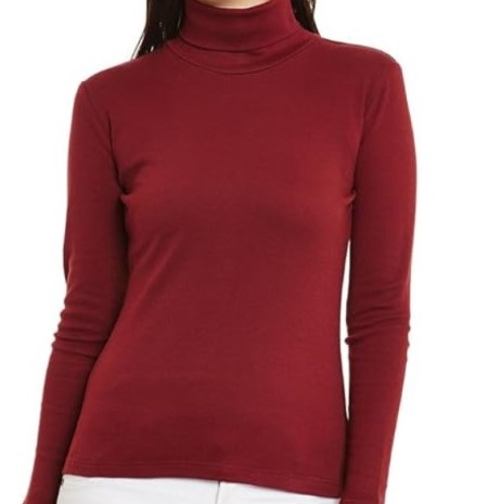 women's heigh neck maroon