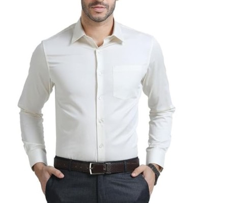 Cambridge Giza Cotton Smart Fit Pointed Collar Solid Full Sleeve Shirt
