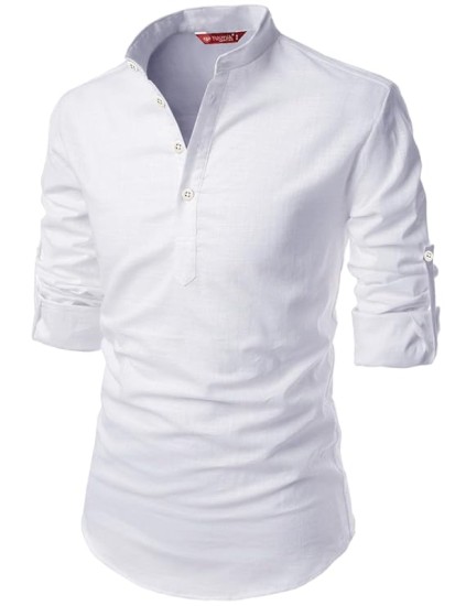 MEN KURTA ROUND NECK KURTA WHITE