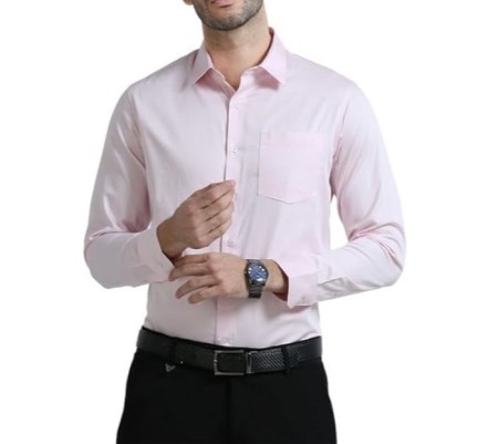 Men's Cambridge Giza Cotton Smart Fit Pointed Collar Solid Full Sleeve Shirt