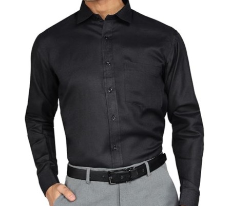 Men's Solid Slim Fit Cotton Formal Full Sleeve Shirt