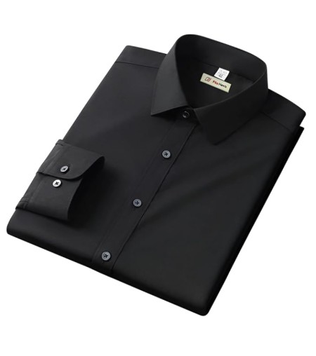 ARIESWOLF Men's Regular Fit Formal Shirt BLACK